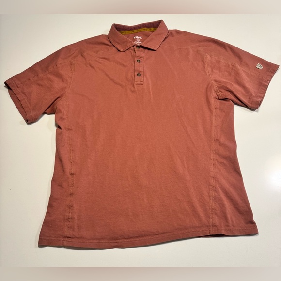 Kuhl Other - KUHL Polo Shirt Mens XL Rust Red Wildfibre Organic Cotton Hiking Outdoor Casual